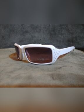 NYS White Sport Sunglasses with Brown Lenses